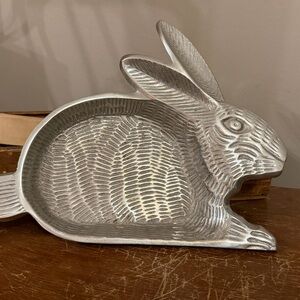 Vintage Silver Rabbit Decorative Tray